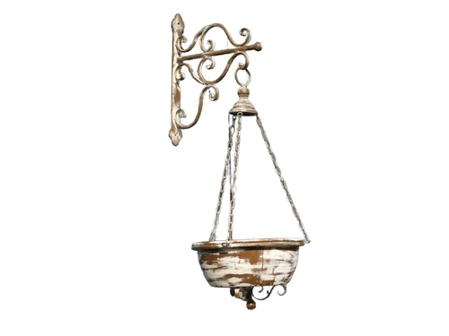 Sturdy hanging basket with wall hook - robust - wall decoration