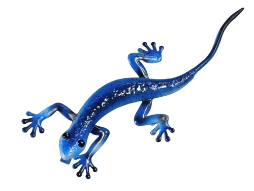 Gecko in colour - hand-painted - metal - wall deco