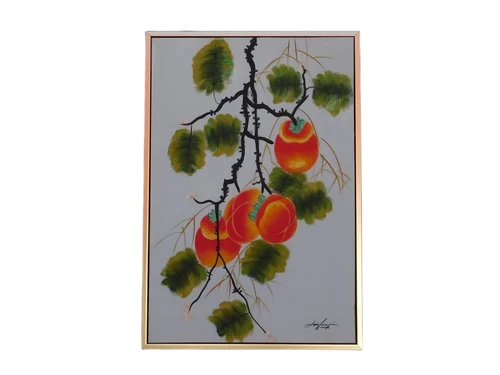 Painting apricot - cluster orange - in frame