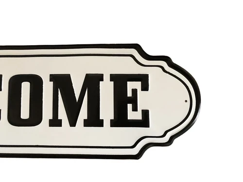 Wandbord, naamplaat XL, met tekst: WELCOME in old-look.