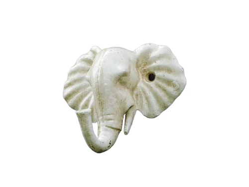 Wall hook Elephant - Cast iron - Old White