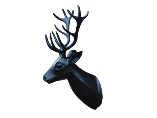 Wall ornament Deer - black - alu