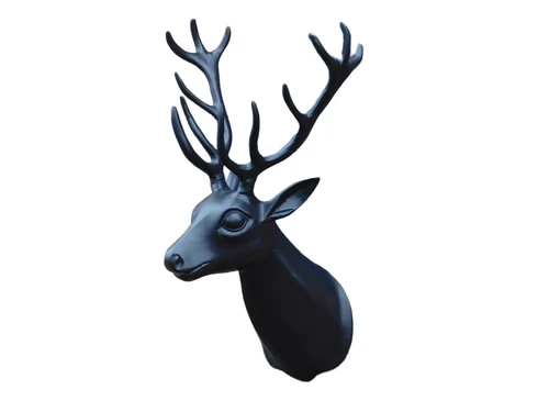 Wall ornament Deer - black - alu