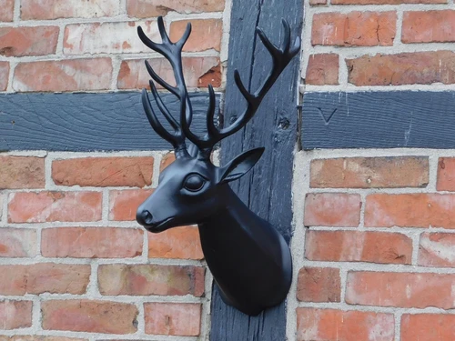 Wall ornament Deer - black - alu