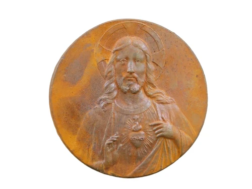 Wandteller Jesus - Gusseisen - Rostfarbe