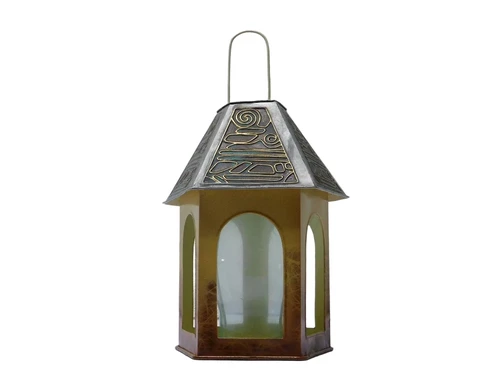 Decorative Candle Holder - Metal - 5-sided