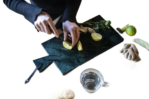 Snack Board-Cutting Board - Marble - 43 cm - Green