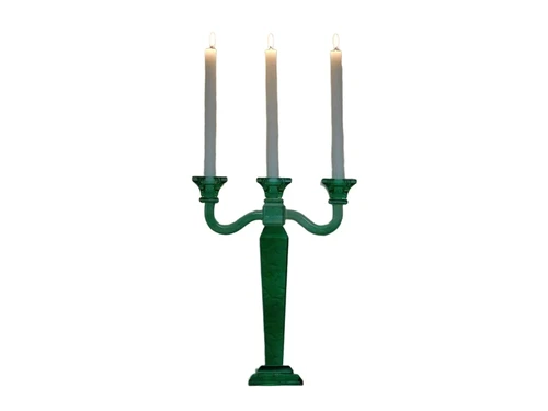 Candlestick - Green - 35 cm - Glass