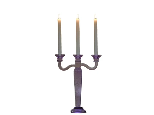 Candlestick - Lilac - 35 cm - Glass