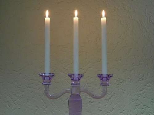 Candlestick - Lilac - 35 cm - Glass