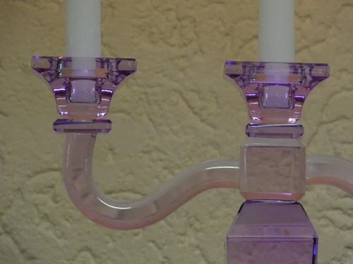 Candlestick - Lilac - 35 cm - Glass