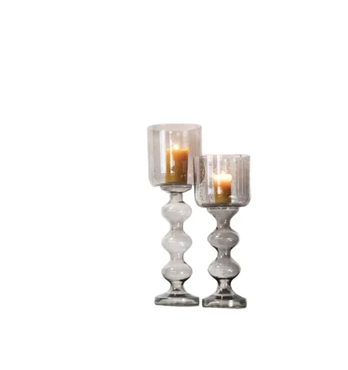 Candlestick -vase - 55 cm - Grey - Glass
