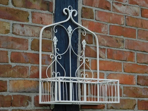 Wall rack large - Vintage White - Wrought iron