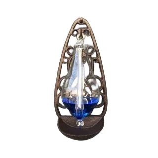 Außenbarometer, Luftdruckmesser, Halterung aus Gusseisen mit Glasbehälter