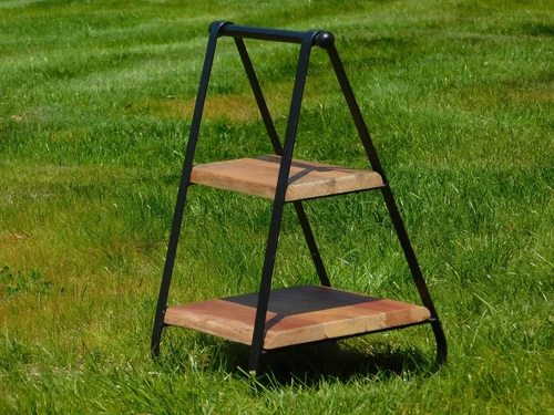 Etagere - mango wood - with black metal frame