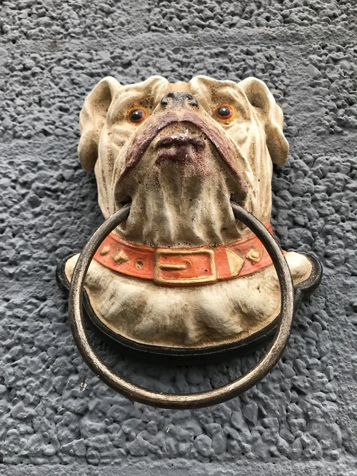 Towel holder, ring, with dog, coat rack