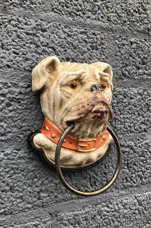 Towel holder, ring, with dog, coat rack
