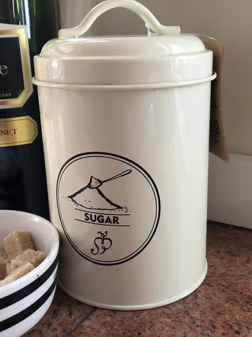 Beautiful decorative storage tin for sugar
