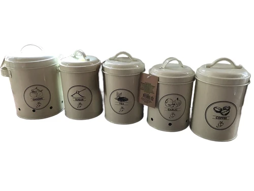 Lovely decorative storage tin for coffee, tea, onions, etc.