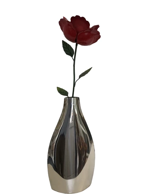 Flat vase nickel, beautiful special design.