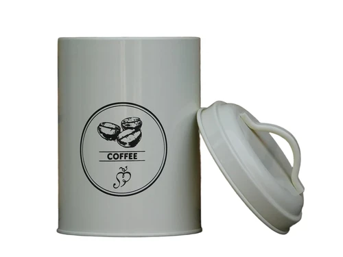 Set of 3 - Coffee, tea and sugar - metal storage tin