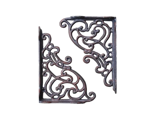 Set of two shelf supports - cast iron - wall decoration