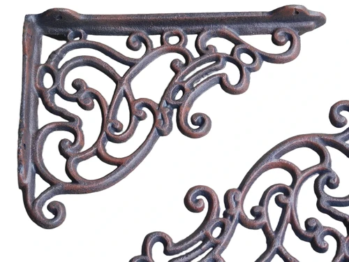 Set of two shelf supports - cast iron - wall decoration