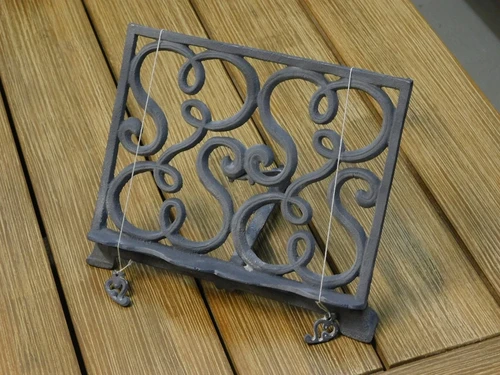 Elegant (cookery) book stand – Cast iron – Grey