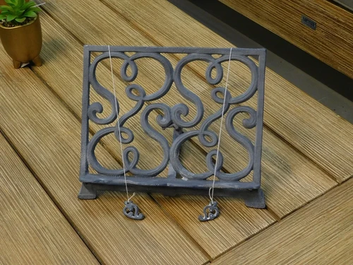 Elegant (cookery) book stand – Cast iron – Grey