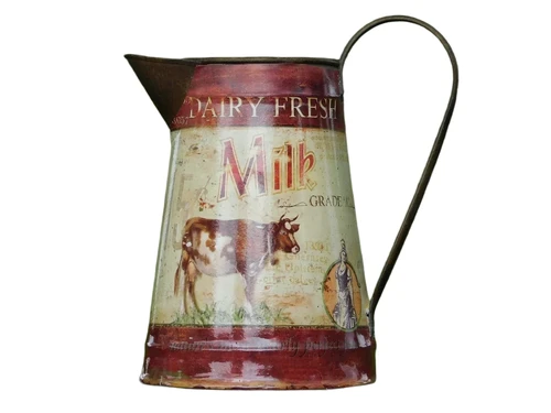 Vintage Milk Jug with Cow - Dairy Fresh