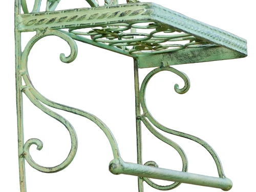 Vintage Wandrek met Haken - Old Green -  Smeedijzer
