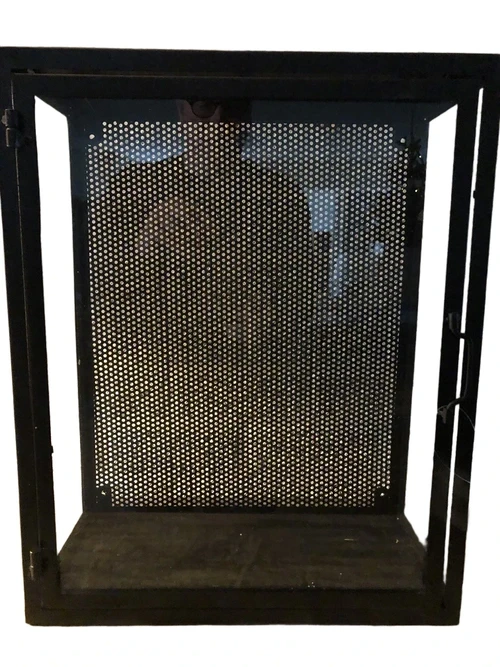 Wall display case, metal black with acrylic glass, very nice!