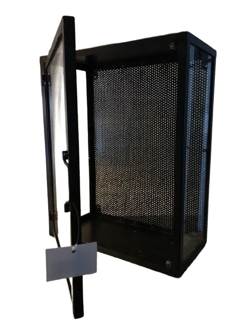 Wall display case, metal black with acrylic glass, very nice!