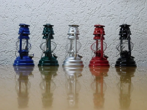 Storm lantern - metal - glass - in different colours