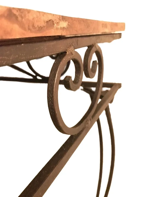 Antieke side table, decoratieve tafel, bruin