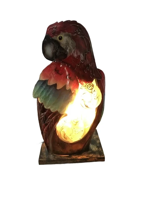A metal lamp in the shape of a parrot, very beautiful!