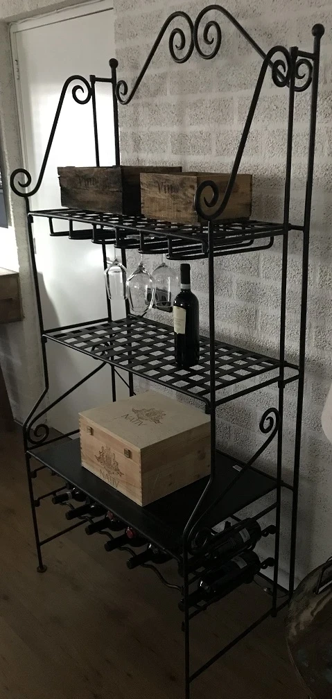 Luxury Wine Rack - 190 cm - Matt Black - Metal