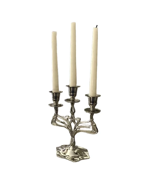 Kerzenleuchter - 3-Arm - Nickel