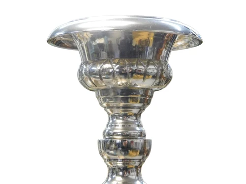 Classic candlestick - nickel - candle holder - 68cm high