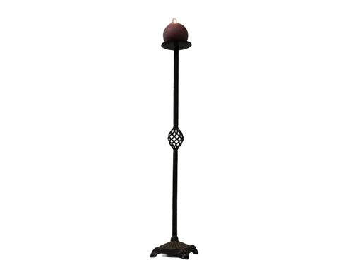 Classic candlestick 80cm - wrought iron - dark brown/rust - candle stand