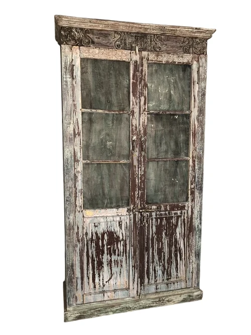 Mooi forse vol massief hardhouten India vitrine-kast.