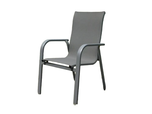 Still 2 in stock: Garden chair - Silver grey - Aluminium with Textileen - Stackable