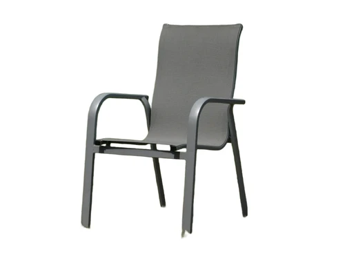 Still 2 in stock: Garden chair - Silver grey - Aluminium with Textileen - Stackable