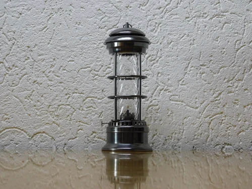 Petroleum lamp - rust-iron-old look-with glass - 30cm