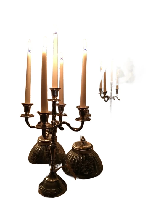 Beautiful 5-armed chrome candlestick