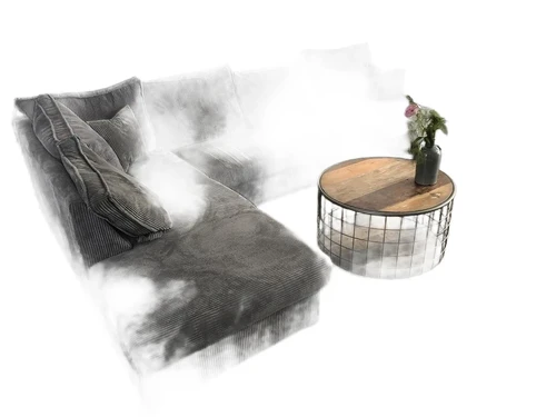 Beautiful hefty new rib fabric U-lounge corner sofa model, in multiple colors. Standcolor is Taupe