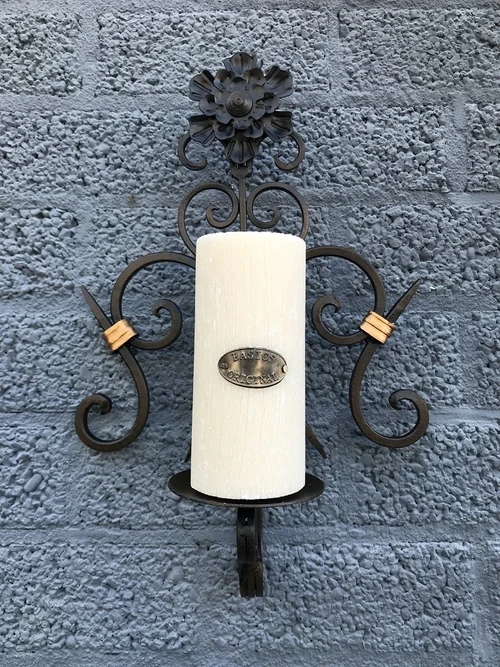 Laatste: Prachtige Wand Kaarsenhouder - Smeedijzer - Wandkandelaar LAATSTE!!