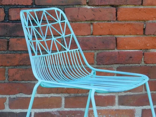 Chair - vintage turquoise - metal