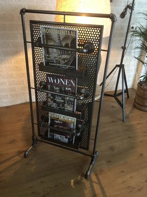 Zeitschriften-Vortragsständer-Metall-grau