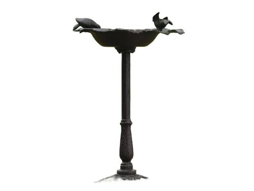 Large Bird bath on Foot - Bowl in Leaf Shape - Cast iron